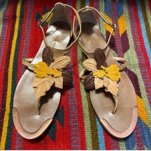 Leather Floral Sandals